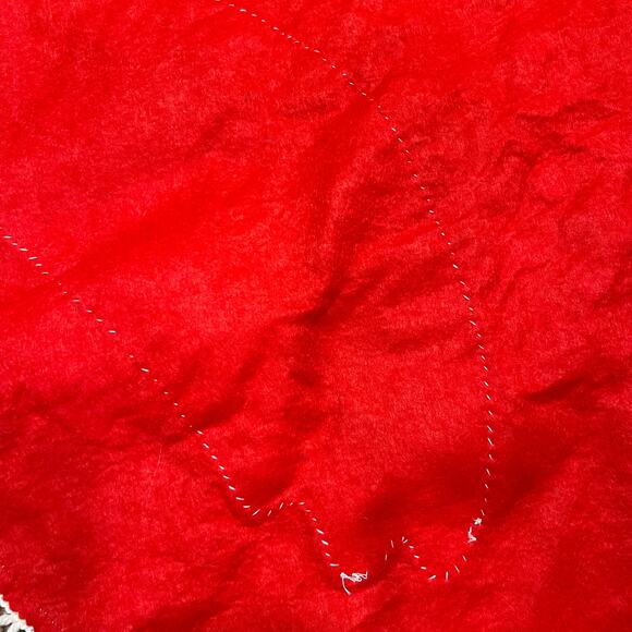 VTG Bucilla Jeweled White Christmas Tree Skirt Applique Red Felt 54 Inch #2107 - Picture 12 of 14
